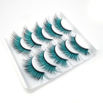 five pair fashion gradient multilayer synthetic false lashes (length:17-20mm)