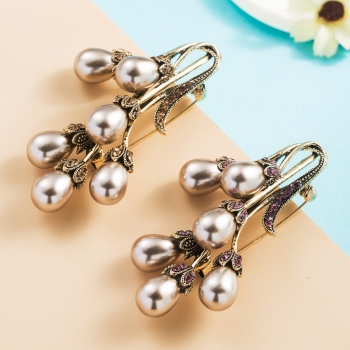 one pc new fashion pearl geometry rhinestone flower shape brooch(length:7cm)