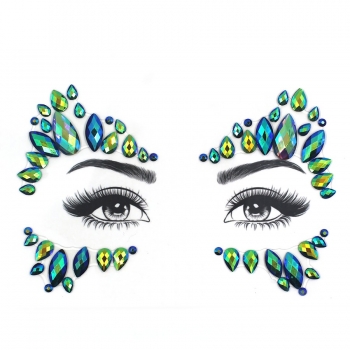 one pc new fashion multilayer geometry water droplets dots combination rhinestone face stickers