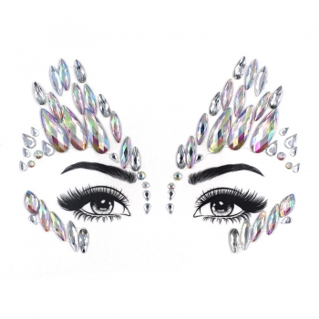 one pc new fashion multilayer geometry water droplets dots combination rhinestone face stickers#2#