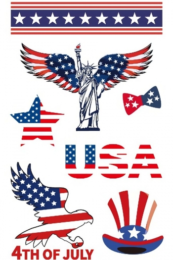 one pc new american flag statue of liberty party parade festival disposable tattoo stickers(size:120*75mm)