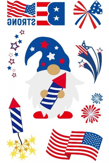 one pc new american flag fireworks party parade festival disposable tattoo stickers(size:120*75mm)