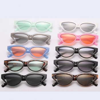 one pc new stylish 10 colors glasses notched shape metal plastic frame anti-ultraviolet sunglasses