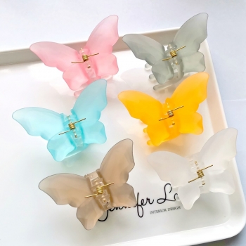 one pc new fashion 6 colors scrub butterfly grab clip(size:5.5cm)