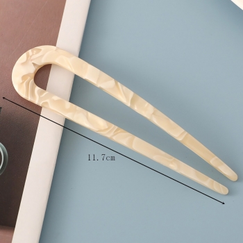 one pc new fashion 2 colors simple acetic acid acrylic u-shaped hairpin(size:11.7cm)
