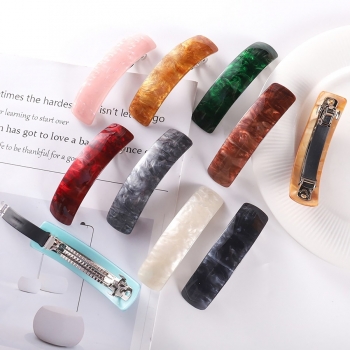 one pc new fashion 18 colors acrylic bend spring hair clip (length:9cm)