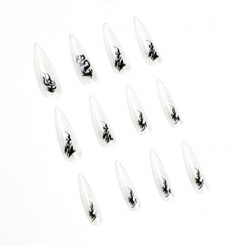 Twenty four pcs new gothic style totem long fake nails x3 boxes(contain 3pcs tapes) 