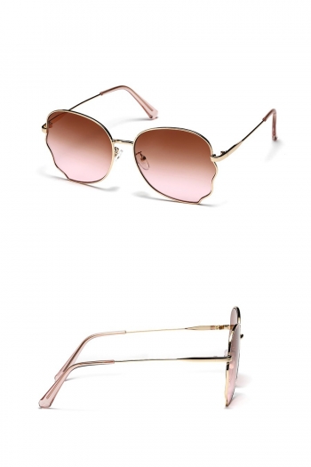 One pc new stylish 3 colors simple irregular shape metal frame anti-ultraviolet sunglasses