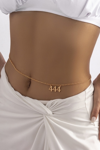 One pc new 2 color letter 4 pendant metal chain sexy body chain(length:68+25cm)