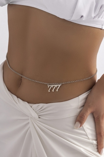 One pc new 2 color letter 7 pendant metal chain sexy body chain(length:68+25cm)