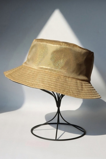 One pc summer new fashion laser shining 5 colors double sided sun protection outdoor bucket hat 56-58cm
