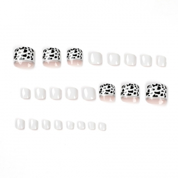 Twenty four pcs new glamour leopard print foot fake nails x3 boxes(contain 3pcs tapes)