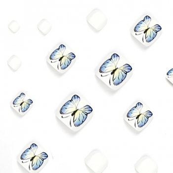 Twenty four pcs new blue butterfly foot fake nails x3 boxes(contain 3pcs tapes)