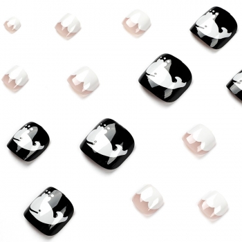 Twenty four pcs new whale pattern foot fake nails x3 boxes(contain 3pcs tapes)