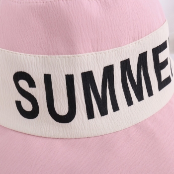 Summer new fashion letter fixed printing 6 colors big brim foldable simple adjustable sun protection outdoor bucket hat 56-58cm 