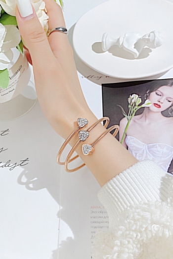 one pc new 2 colors fashion simple heart shape rhinestone adjustable bracelets(length:17cm)