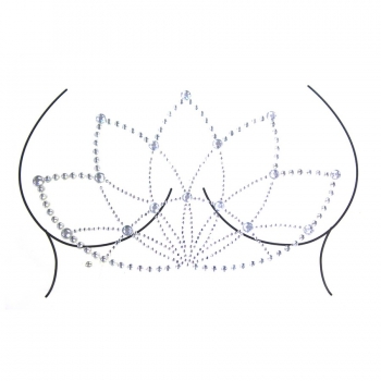 One pc new fashion geometry dots combination rhinestone flower shape chest stickers