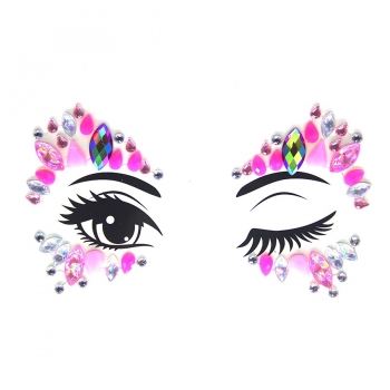 One pc new fashion water droplets dots combination acrylic rhinestone face stickers#1#