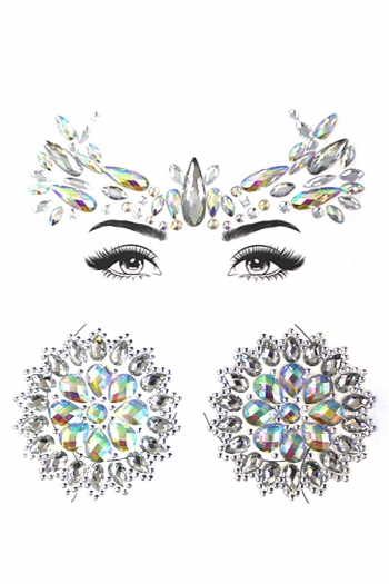 one pc new fashion water droplets dots combination acrylic rhinestone round shape chest & face stickers