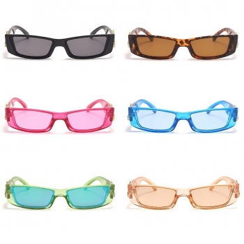 one pc new stylish 6 colors rhinestone decor small plastic frame sunglasses