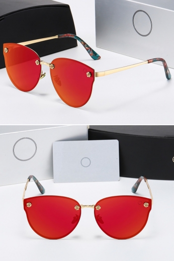 one pc new stylish five colors metal glasses legs flower decor frameless polarized uv protection sunglasses