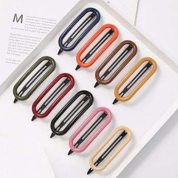 one pc new 6 colors metal simple oval frog clip(size:8.7cm)