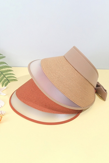 one pc summer stylish 5 colors empty top straw stitching pe lace-up sun hat 55-58cm