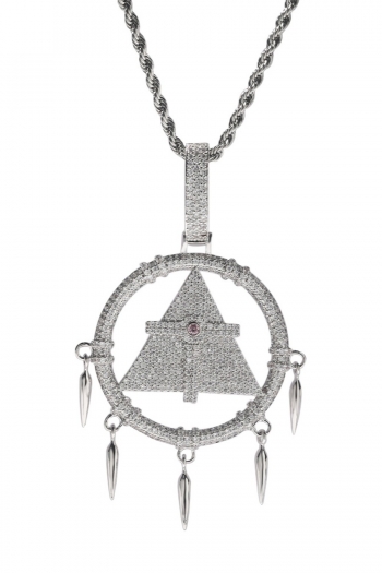 one pc new rhinestone game king millennium wisdom wheel pendant retro necklace(length:24 inch)