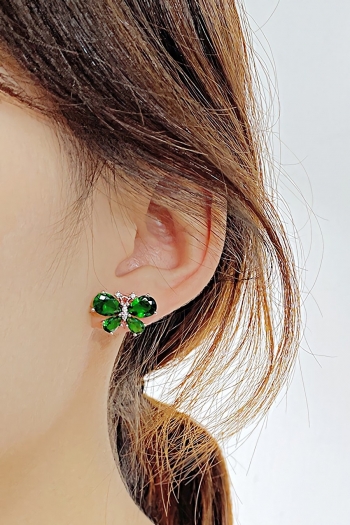 one pair new 2 colors rhinestone delicate butterfly earrings(length:17.5*12mm)