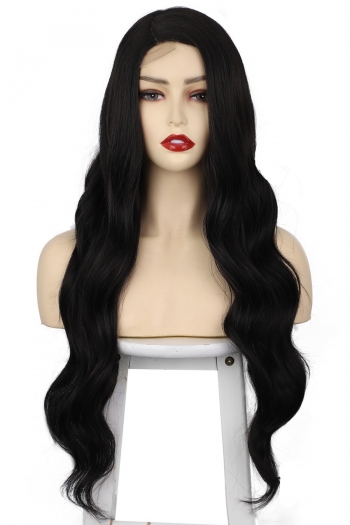 one pc new stylish front lace long curly synthetic wigs (length:28 inch)