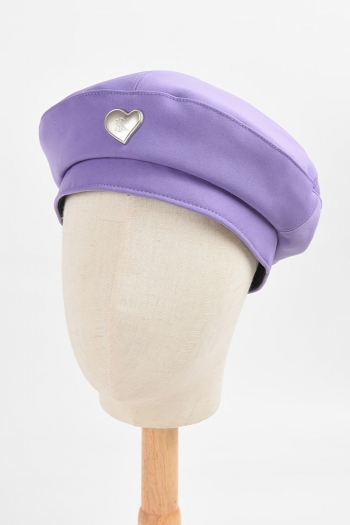 one pc new stylish four colors metal heart applique beret 56-58cm