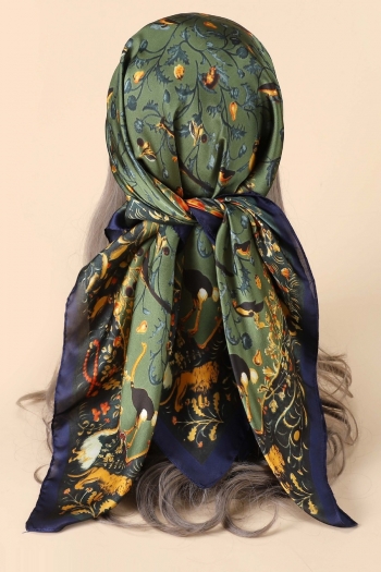 one pc new floral printing stylish satin chiffon scarf 90*90cm