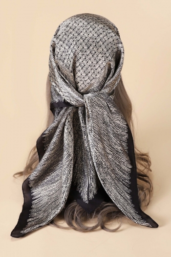 one pc new stylish plaid printing satin chiffon scarf 90*90cm