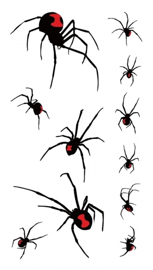 five pc set new halloween masquerade spider multi-elements waterproof animal tattoo stickers (size:10.5*6cm) #1#