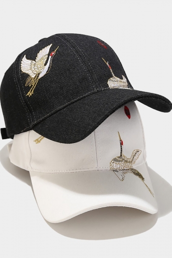 new 2 colors national tide wind crane embroidery denim baseball cap 56-58cm