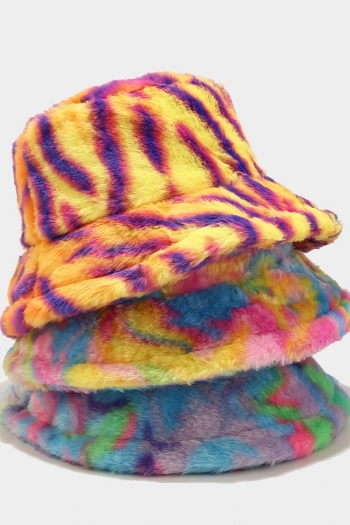 autumn and winter new 5 colors plush fleece thick warm skin-friendly soft foldable bucket hat 56-58cm