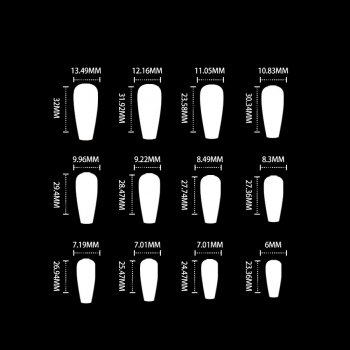 Twenty four pcs new christmas style glitter geometric lines decor long fake nails x3 boxes(contain 3pcs tapes)