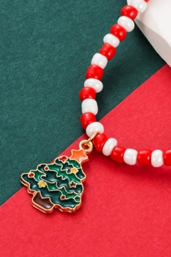 Christmas one piece new christmas tree star bead dripping oil stylish classic creative necklace (length:45+7 cm)