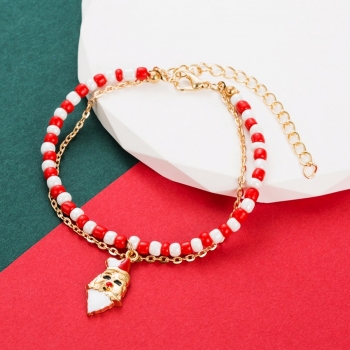 Christmas one pc new santa claus bead dripping oil stylish creative bracelet (length:25cm)