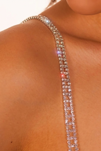 one pc new 3 colors super sparkling prom dress party accessory rhinestone ajustable shoulder chain