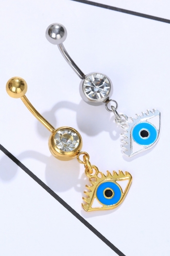 one pc new 2 colors best sellers evil eye rhinestone belly button nails