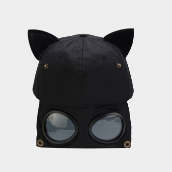One pc new stylish five colors cat ears with sunglasses baseball cap 56-58cm