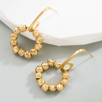 One pair new bead geometric shape stylish retro earrings (length:3.5cm)