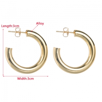 One pair new geometric shape stylish classic hoop earrings (length:3 cm)