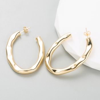 One pair new spiral shape stylish creative alloy earrings (length:5cm)