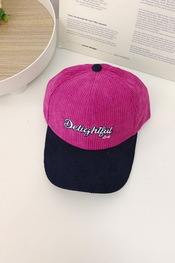 One pc new stylish winter five colors letter embroidery warm corduroy baseball cap 56-58cm