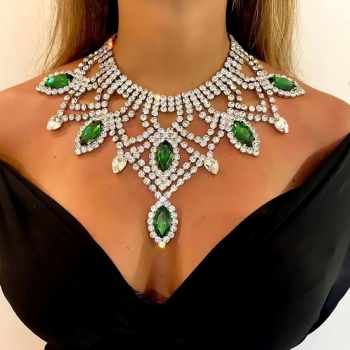 One pc new 2 colors tassel rhinestone bohemian fashion luxury ajustable necklace