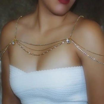 One pc new ethnic style multilayer rhinestone metal body chain