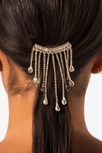 one pc new best sellers tassel rhinestone metal one word clip hair chain