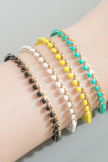 one pc new four colors geometric shape stylish creative all-match alloy bracelet (length:21cm)
